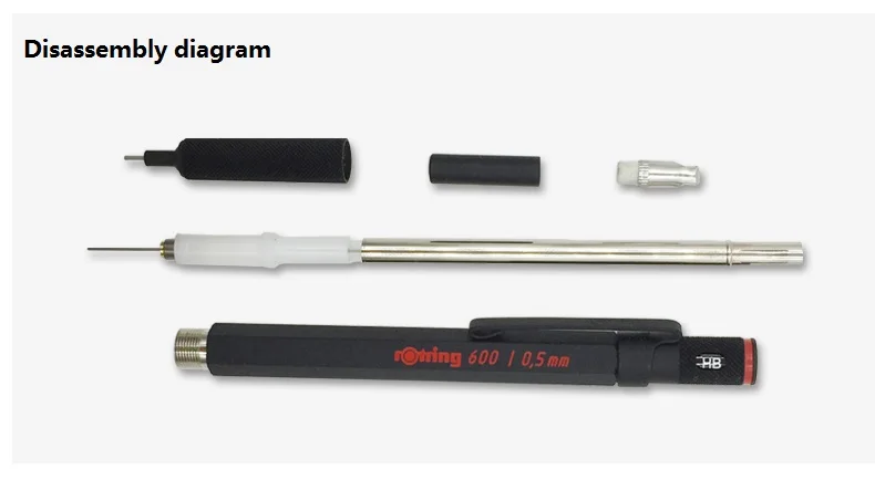 Rotring 600 0,5 мм/0,7 мм механический карандаш серебристый/черный металлический автоматический карандаш Канцелярский дизайн ручка для рисования