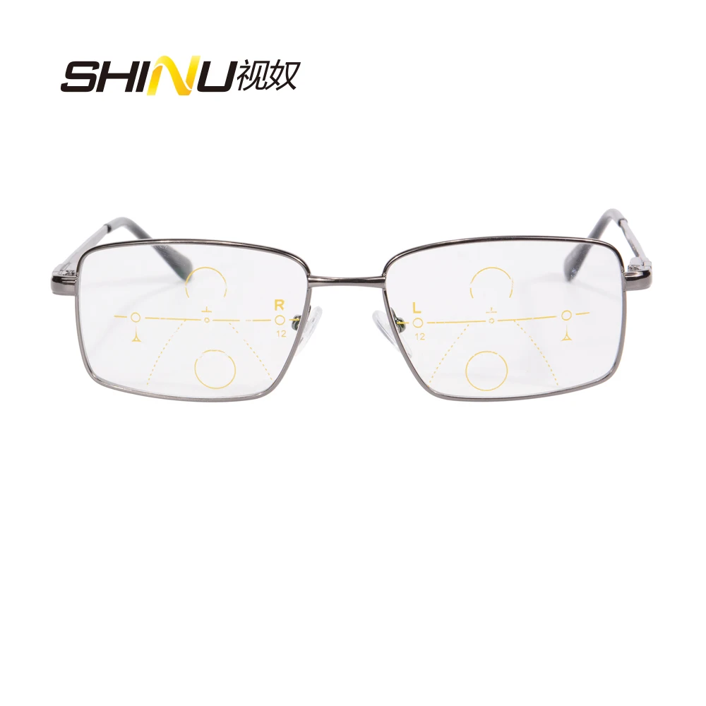 Ceny Wysokiej jakości pełna metalowa rama czytnik Bifocal Unisex progresywne wieloogniskowe okulary do czytania dalekowzroczne i krótkowzroczne EyewearSH030