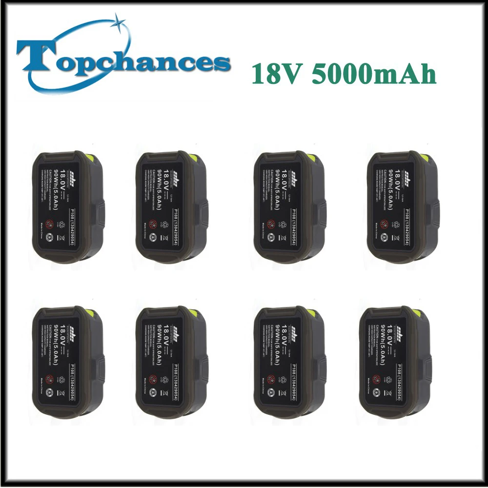 Цена 8x18 В 5000 мАч литий ионная батарея для Ryobi P108 RB18L40 P2000 P310 для Ryobi для ONE + BIW180