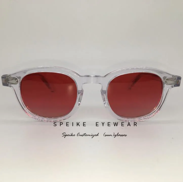 SPEIKE индивидуальные винтажные красные очки Джонни Депп Lemtosh стиль ретро очки может быть близорукость очки 44/46/49 мм