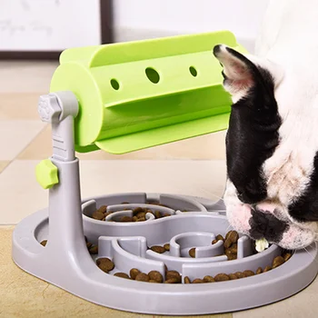 

Pet Dogs Food Feeder Toy Slow Down Eating Training Roller Shaped Food Dispenser Toys MJJ88