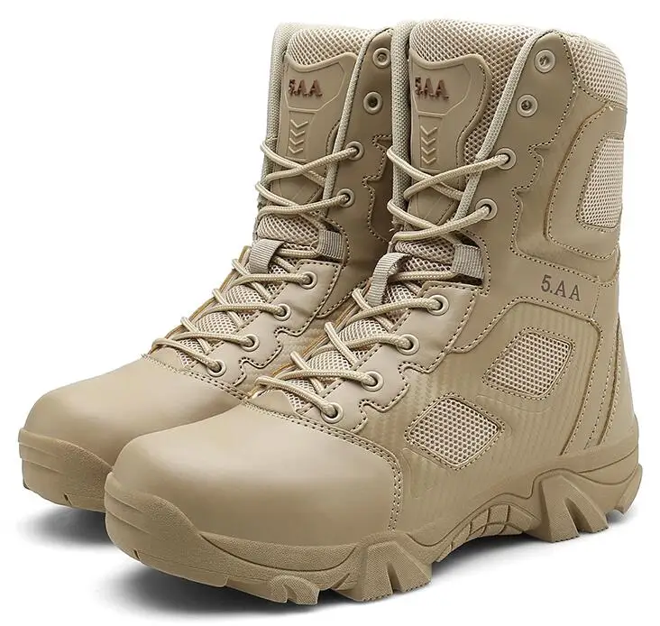 Высококачественная спортивная обувь для пеших прогулок с дышащей сеткой; мужские военные ботинки; армейские ботинки для тренировок в пустыне; обувь для охоты и скалолазания - Цвет: Коричневый