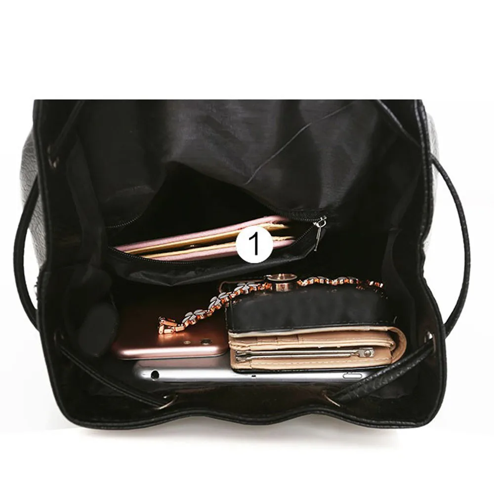 

2019 brand new and high quality PU high quality Portable Solid Zipper Travel Backpack Women Backpack Leisure Student Schoolbag