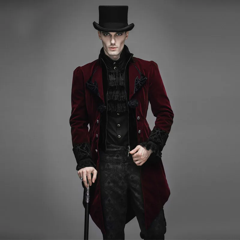 Новая мужская Готическая куртка в стиле стимпанк на заказ, длинная приталенная шерстяная туника, Тренч, пальто для сцены, банкета, вечеринки