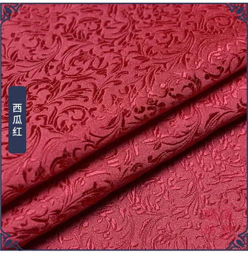 CF443 100*75 см 16 цветов листья жаккардовая парча ткань китайский фестиваль свадебное платье Ципао Cheongsam Чехол для подушки DIY материал - Цвет: watermelon red