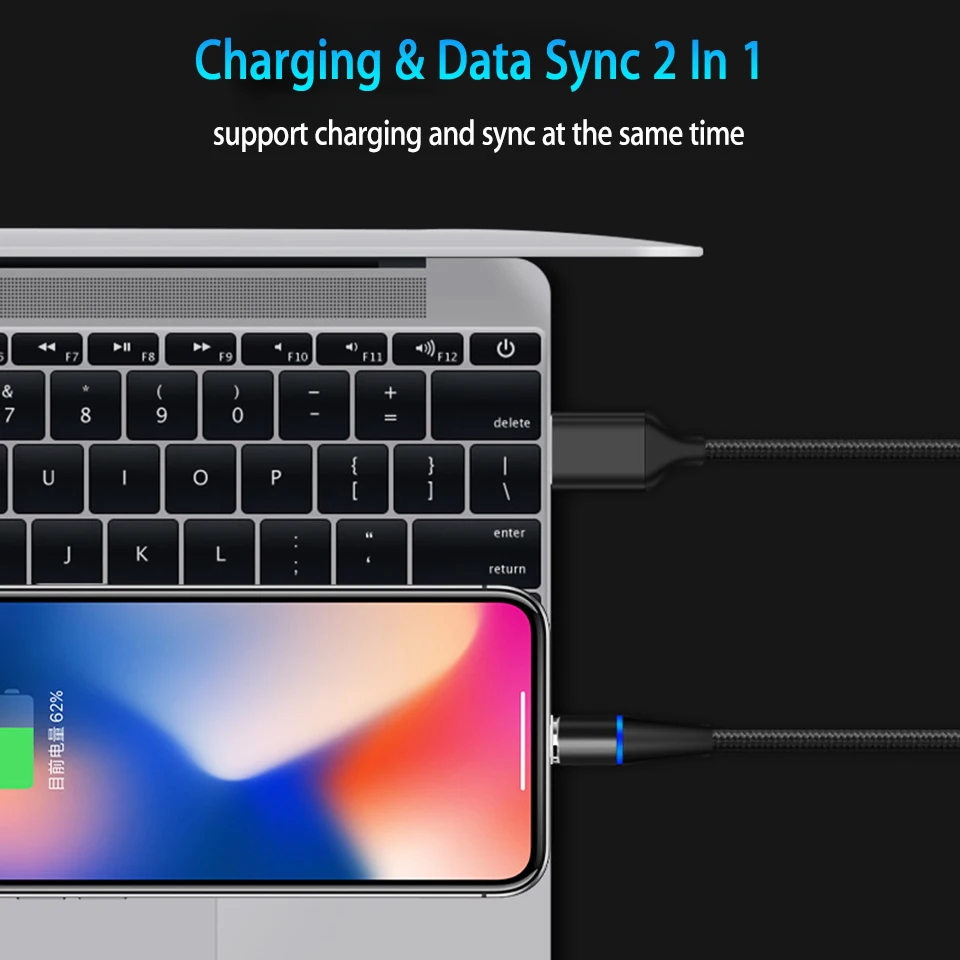 Магнитный зарядный кабель 3 А Usb Type C для быстрой зарядки Huawei Honor 20 Pro P30 8S 20i 10i Xiaomi 2 м