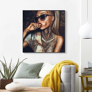 Graffiti Portrait Posters And Prints Wall Art Canvas Painting Creative Modern Cool Girl Pictures For Living Room Decor No Frame