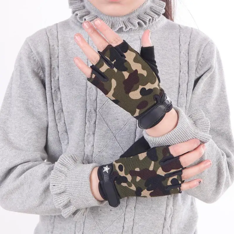 

1 Pair GlovesHalf Finger Men Riding Cycling MTB Anti Slip Tactical Fitness Sport Bicycle Glove Outdoor Camouflage Army