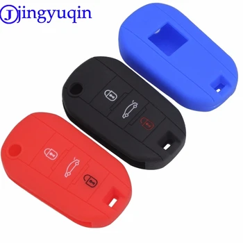 

jingyuqin 10p Remote Silicone 3 Buttons Key Case Cover For Peugeot 208 508 2008 For Citroen C4L CACTUS C5 C3 C6 C8 Picasso Xsara