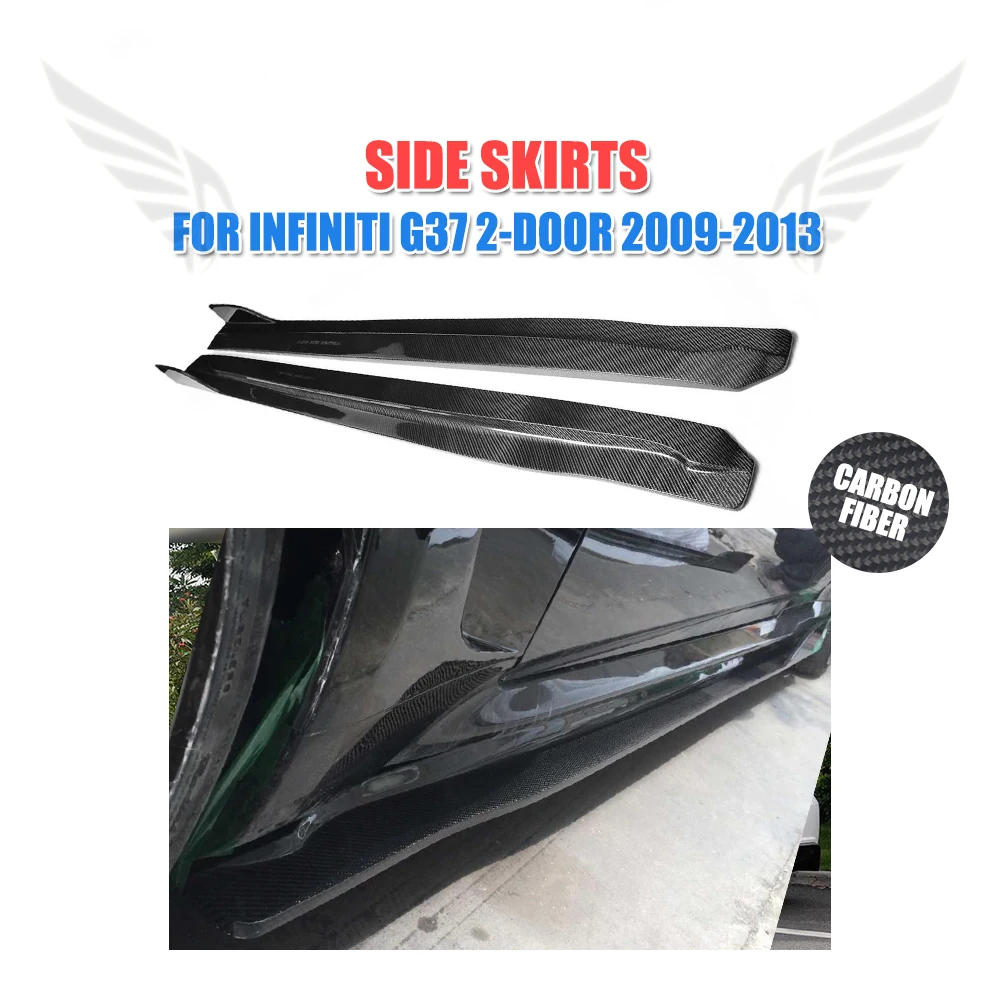 Carbon Fiber Auto Side Skirts Car Side Body Aprons For Infiniti G37 2