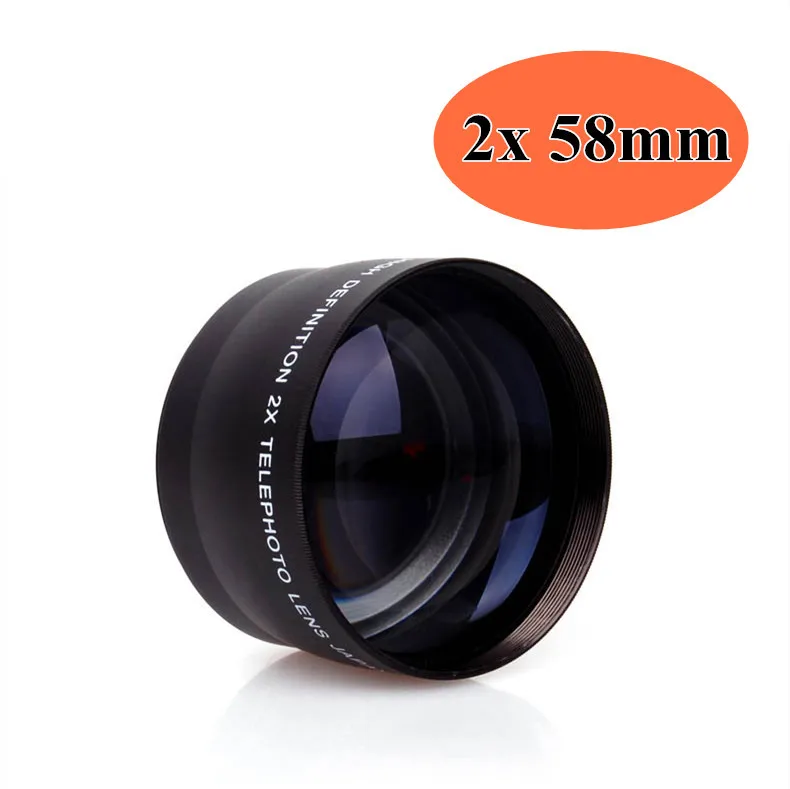 

2X 58mm High Speed Telephoto LensTele Lente for Canon Rebel T4i T3i T3 T2i T2 T1i XT XTi XS XSi Nikon Sony