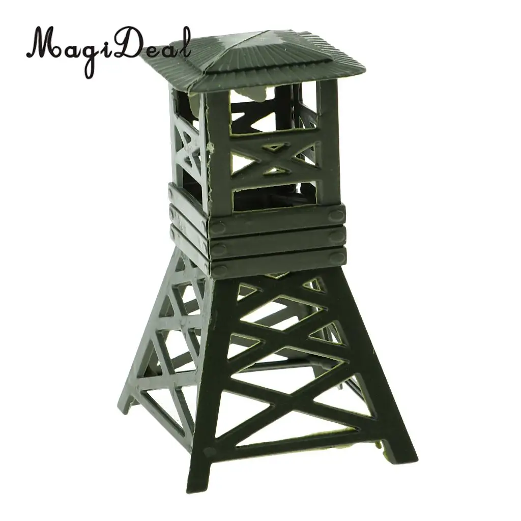 10Pcs/Set Military Watch Tower 9cm Model Plastic Toy Soldier Army Men Accs for Wargame Scenery Building Boys Toys