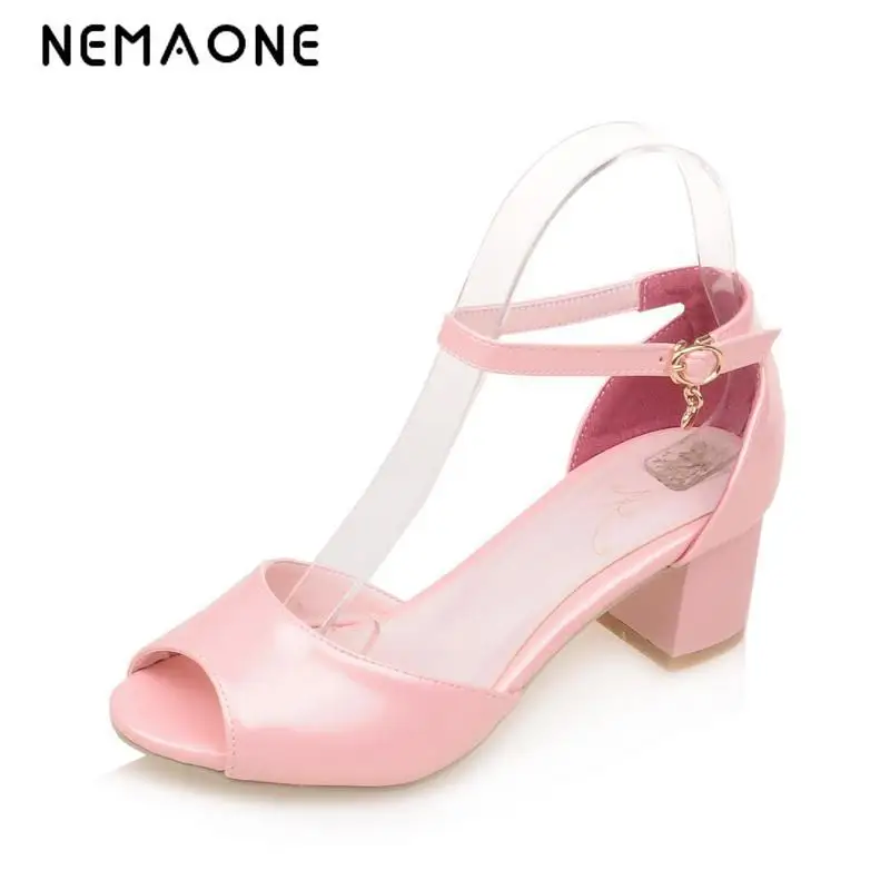 

women sandals 2019 Big Size 32-43 Fashion Square Heel sexy Ankle Strap Summer 3 color Sandal Shoes For Women Sandal Hot Sale