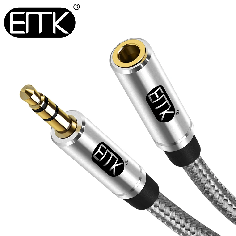 Дешевый EMK Jack 3,5 аудио кабель удлинитель male female aux line extend 3,5 мм jack кабель 0,5 м 2 м 3 м aux Extender шнур для автомобиля динамик