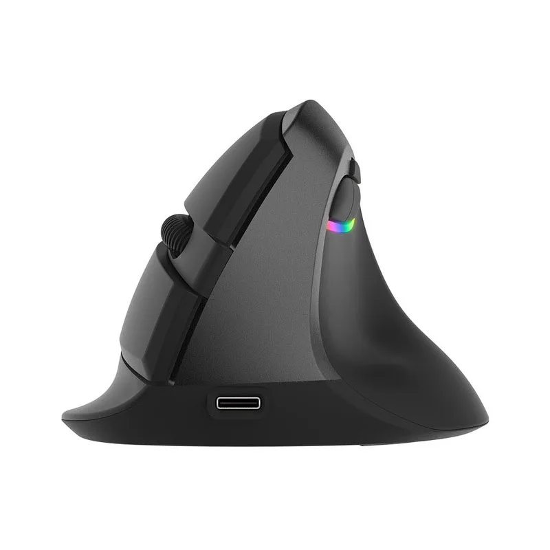 

Delux M618 Mini Bluetooth 4.0+2.4G Wireless Vertical Mouse 4 Gear DPI RGB Ergonomic Rechargeable Mice for Laptop PC Gaming Mou