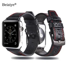 Кожаный браслет для часов Apple Watch, ремешок 44 мм, 40 мм, спортивный ремешок из углеродного волокна для Apple Watch, ремешок серии 5, 4, 3, 2, 1, 42 мм, 38 мм