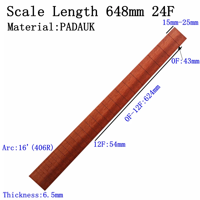 Африканский Padauk деревянный Гриф для классической гитары стандарт 650 мм аккорд длина полуобработанный гриф Pterocarpus Soyauxii