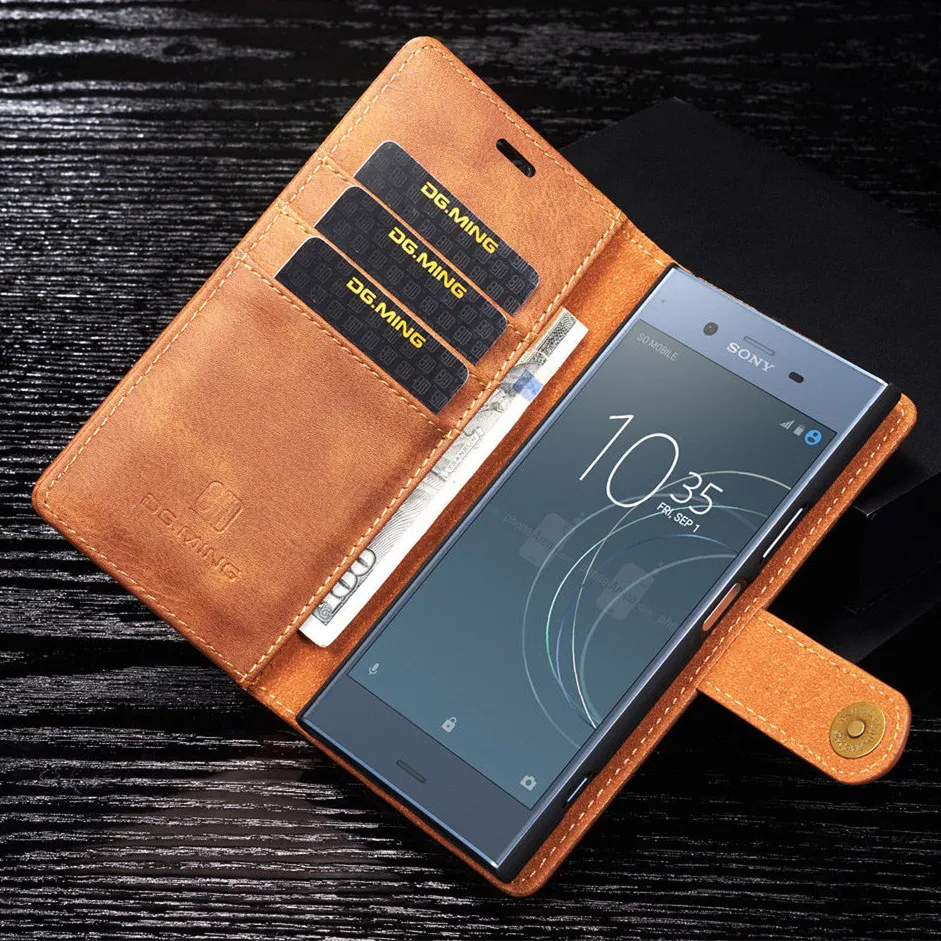 Для Sony Xperia XZ2 XZ3 pu ретро кожаный чехол книжка с подставкой съемный магнитный 2 в 1