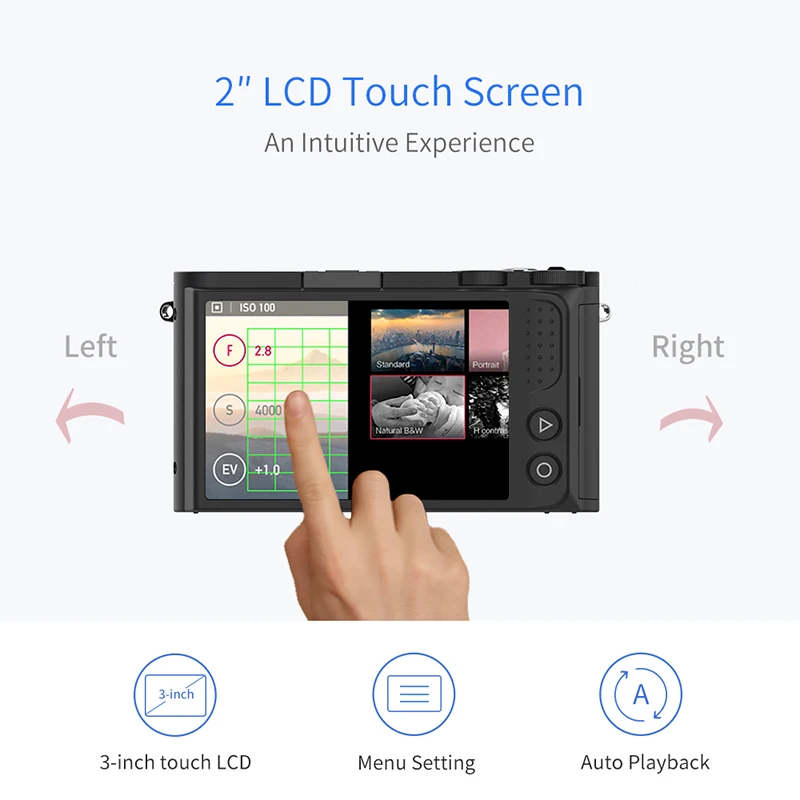 YI M1 Mirrorless Digital Camera Prime Zoom Two Lens LCD Minimalist RAW 20MP Video Recorder 720RGB I