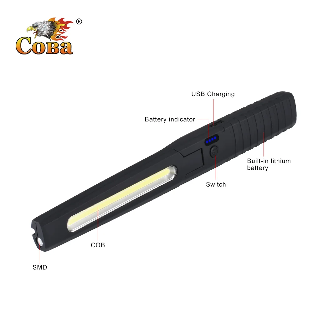 

COBA cob work lamp portable handheld led work light 2000LM magnetic built-in battery usb rechargeable foldable power display