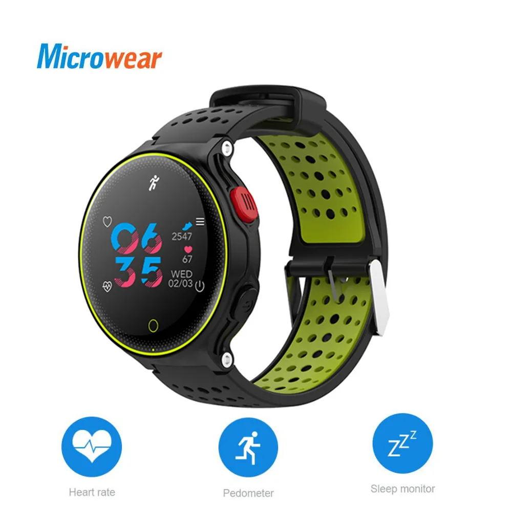 

Microwear X2 Plus Smart Watch Bluetooth 4.0 IP68 Waterproof Touch Key Sedentary Reminder Sleep Heart Rate Monitor Pedometer