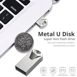Супер мин металлический Флешка 32 ГБ USB флэш-накопитель 64 ГБ 16 ГБ 8 ГБ флэш-накопитель 128 Гб карта памяти флэш-диск с кольцом для ключей