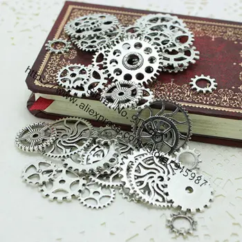 

Sweet Bell Wholesale 100PCS Mix Antique Charms Gear Pendant Fit Bracelets Necklace DIY Metal Jewelry Making