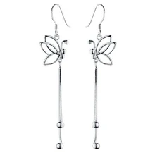 New 2017 Trendy 925-sterling-silver Tassels Butterfly beads For Women Elegant Lady Prevent Allergy Super flash
