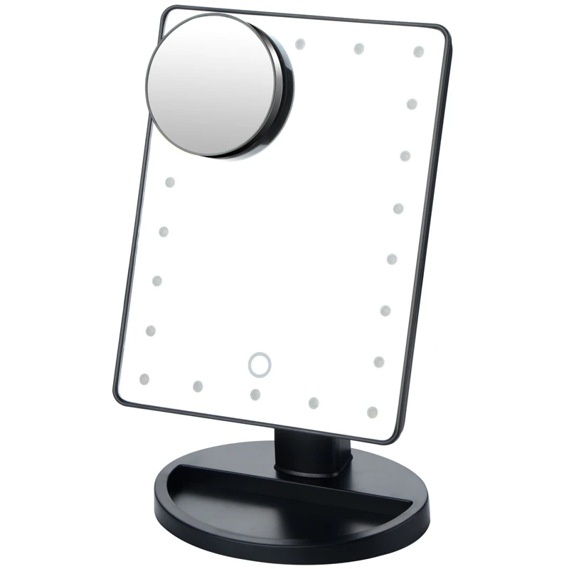 Светодиодный Сенсорный экран зеркало для макияжа 10X увеличительное профессиональное дамское зеркало с 22 светодиодный свет здоровья Красота Регулируемая столешница