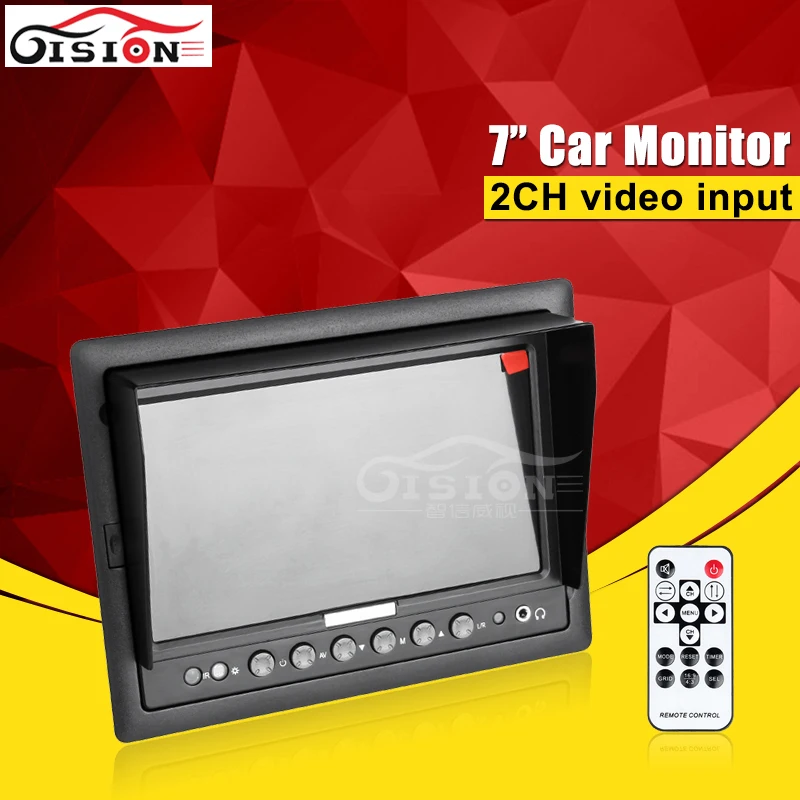 

High Quality 7inch TFT LCD Car Parking Monitor 2CH Video Input Cheap Price Rear View Aviation Interface CCTV Security Monitor