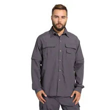 Мужская Летняя быстросохнущая походная рубашка Съемная рыбалка и футболка для охоты дышащая альпинистская футболка в стиле рок мужские рубашки для прогулок