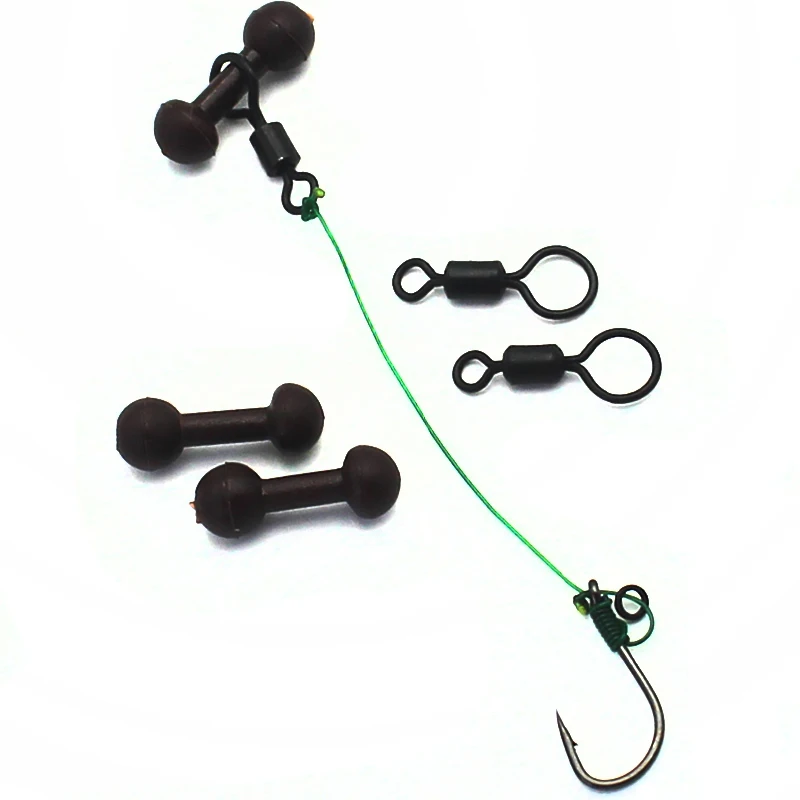 20PCS Carp Fishing Accessories Chod Beads and Big Eye Swivel Set for Carp Rig Helicopter Rigs Zig Rig Tackle Equipment