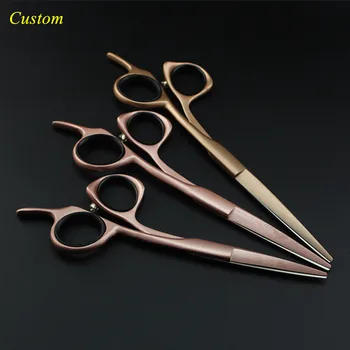 

Custom professional japan 5 5.5 6 inch gold hair scissors cutting barber makas hair salon scissor shears hairdressing scissors
