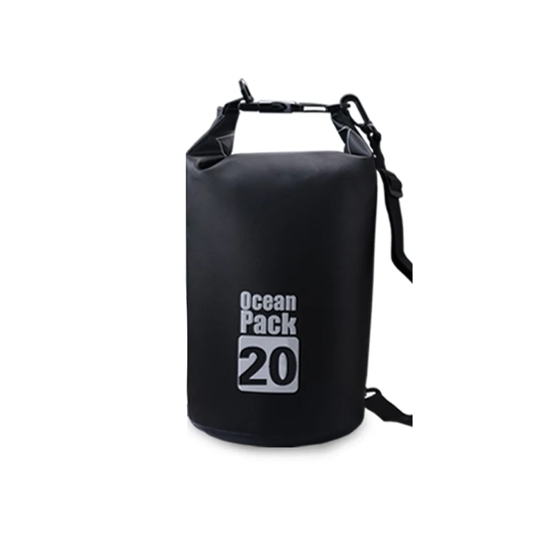 ПВХ 5L 10L 20L Открытый Дайвинг сжатия хранения водонепроницаемый мешок сухой мешок для мужчин женщин плавания рафтинг каяк - Цвет: Black 20L