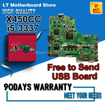 

Hot selling For Asus X450CC x459cc X450VC Laptop Motherboard With I5-3337U GT720M 8 Memory 2GB N14M-GE-S-A2 S-4