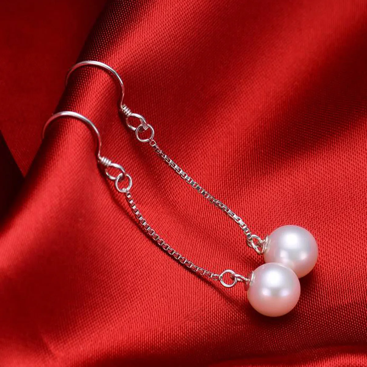 

New 925 Sterling Silver Earings Fashion Jewelry Pearl Earrings For Women Classic Engagement Jewelry Long Earring