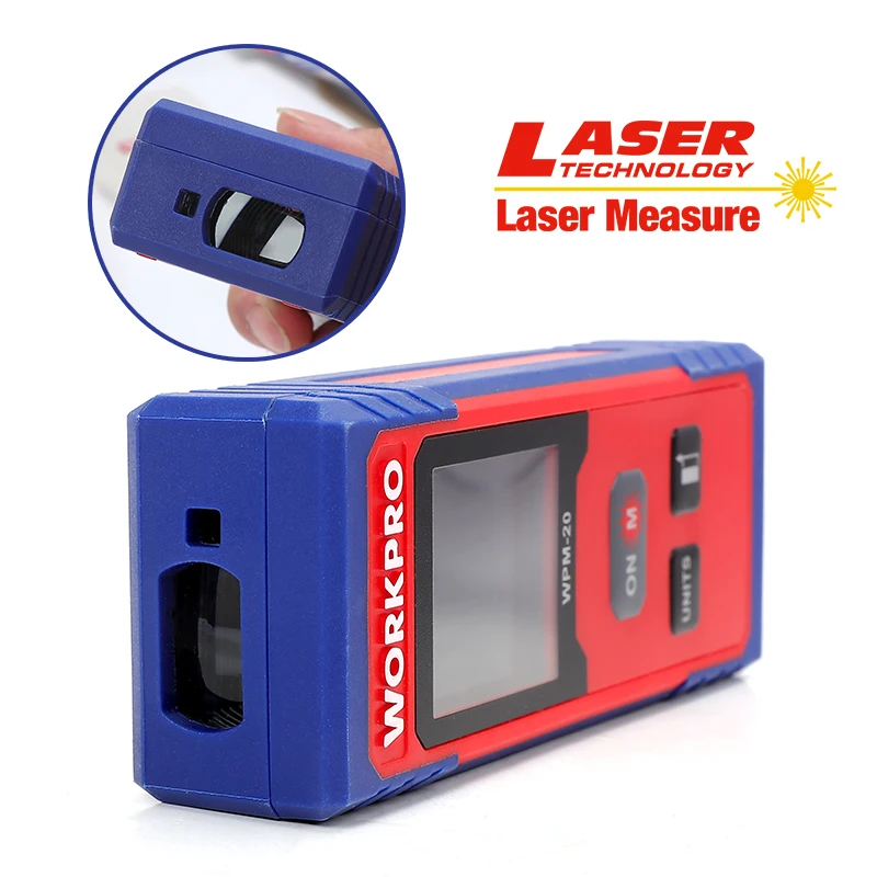 WORKPRO 20m 40m Laser Distance Meter Laser Rangefinder Digital laser range finder tape distance measurer