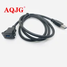 1 M/2 M Разъем USB кабель для передачи данных 3,0 Авто заподлицо мужчина к гнездовому разъёму провод-удлинитель приборной панели Панель квадратный аудио линия для мотоцикла