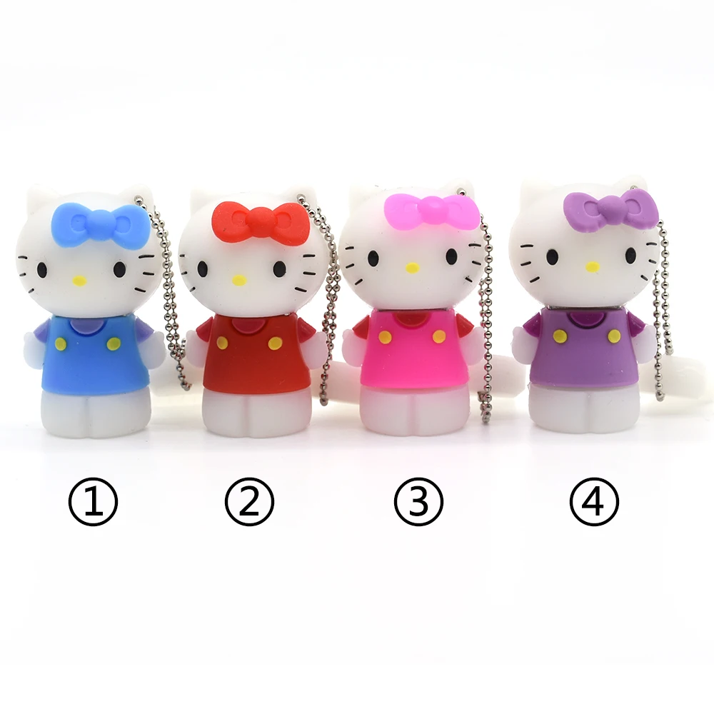 Дешевый Мультфильм hello kitty карту флэш памяти с интерфейсом usb 32 gb кошка 64 Гб Флеш накопитель флешки 4 gB u диск 8 gb 16 Гб флэш карты памяти stick подарок для д...