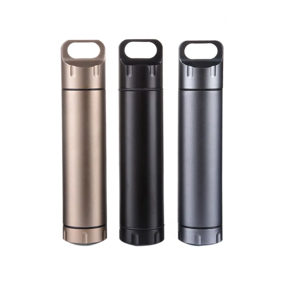 Portable Waterproof Capsule Seal Bottle Stainless Steel Outdoor Survival Pill Box Container Capsule Pill Bottle Tank pill box