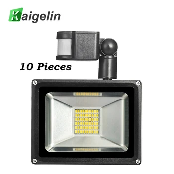 

10 Pcs 30W 220-240V PIR Infrared Motion Sensor LED Flood Light 3300LM PIR Motion Sensor Floodlight LED Lamp For Outdoor Lighting