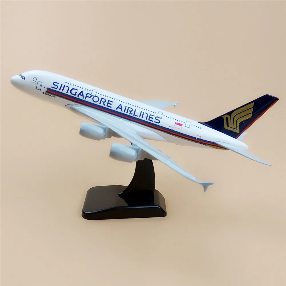 20cm Metal Airplane Model Air Singapore Airlines Airbus 380 A380