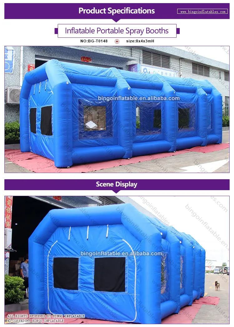 Персонализированные 8X4X3 метра синий надувные краски палатки/портативный надувные краской палатка для игрушечных автомобилей палатки