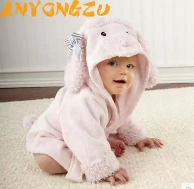 Anyongzu Spot Children Bathrobe Cotton Baby Cartoon Towel Nightgown Boys and girls 0 to 12 month baby Many design choices