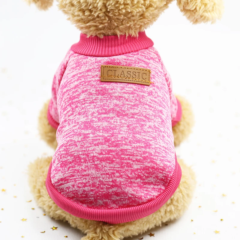 Одноцветное цвет теплая одежда для собак Зима мягкий хлопковый свитер Костюмы Пальто для щенка собак маленькие собачки Чихуахуа Рождество
