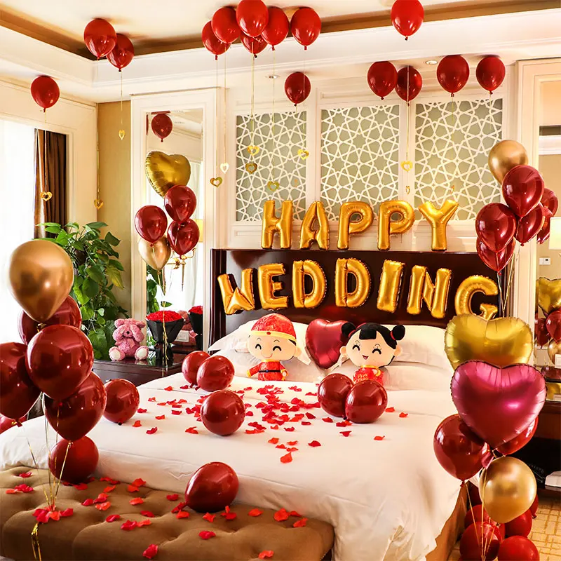 Креативный гранатовый красный агат Свадебный шар предложение и романтическое свадебное украшение металлические хромированные золотые Серебристые шары