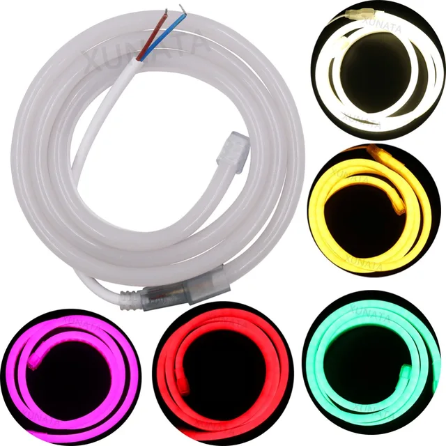 Dc 12v 24v Flexible Led Neon Rope Light 2835 120leds M Waterproof Dc 12v 24v Flexible Led Neon Rope Light 2835 120leds M Waterproof Soft Strip 1m 5m 20m 50m 100m Indoor Outdoor Decoration