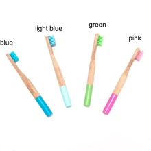 Y& w& f 1 шт. 14,5 см 6 цветов Экологически чистая бамбуковая зубная щетка плоская мягкая щетина детская зубная щетка разлагаемая бамбуковая детская зубная щетка