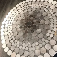 Натуральный современный серый с черным темным круглым в 1 м до 3 м диаметр коровья Шерсть ковер RugFur-G01