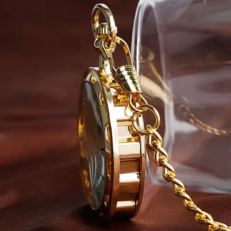 Винтаж механические Роскошные Скелет ручным подзаводом стимпанк карманные часы Мода ретро Для женщин цепи золотой Стиль Мода